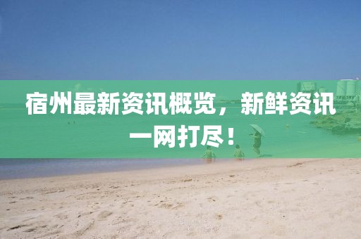 宿州最新資訊概覽，新鮮資訊一網(wǎng)打盡！