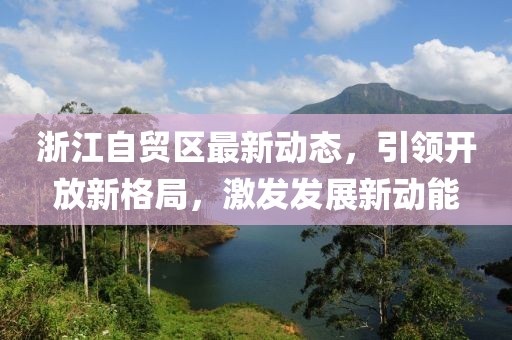 浙江自貿(mào)區(qū)最新動(dòng)態(tài)，引領(lǐng)開放新格局，激發(fā)發(fā)展新動(dòng)能