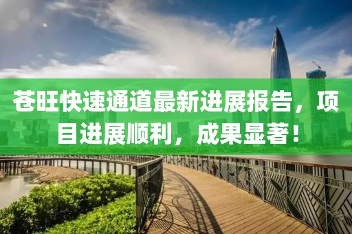 蒼旺快速通道最新進(jìn)展報(bào)告，項(xiàng)目進(jìn)展順利，成果顯著！