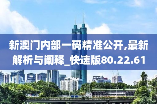 新澳門內(nèi)部一碼精準公開,最新解析與闡釋_快速版80.22.61