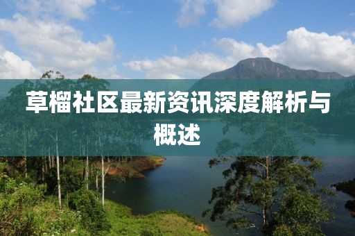 草榴社區(qū)最新資訊深度解析與概述