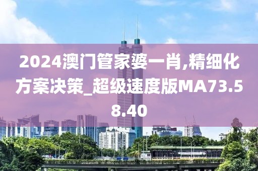 2024澳門管家婆一肖,精細化方案決策_超級速度版MA73.58.40