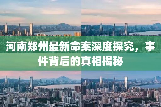 河南鄭州最新命案深度探究，事件背后的真相揭秘