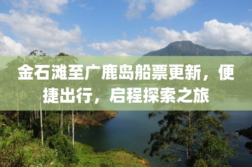 金石灘至廣鹿島船票更新，便捷出行，啟程探索之旅