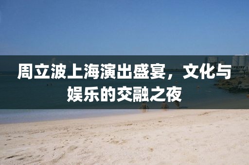 周立波上海演出盛宴，文化與娛樂(lè)的交融之夜