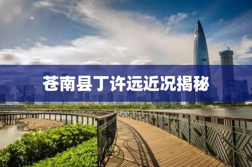 蒼南縣丁許遠(yuǎn)近況揭秘