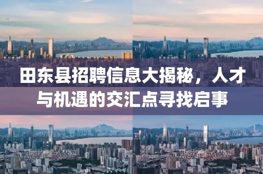 田東縣招聘信息大揭秘，人才與機遇的交匯點尋找啟事