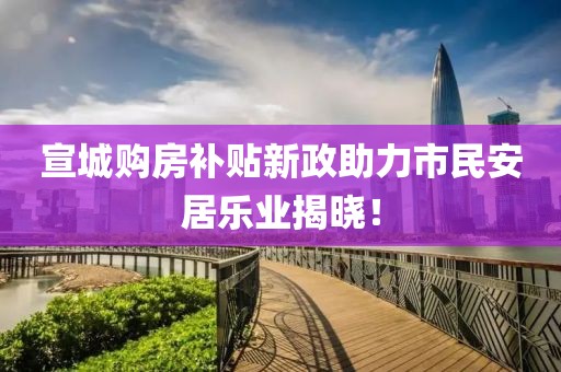宣城購(gòu)房補(bǔ)貼新政助力市民安居樂業(yè)揭曉！