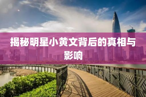 揭秘明星小黃文背后的真相與影響