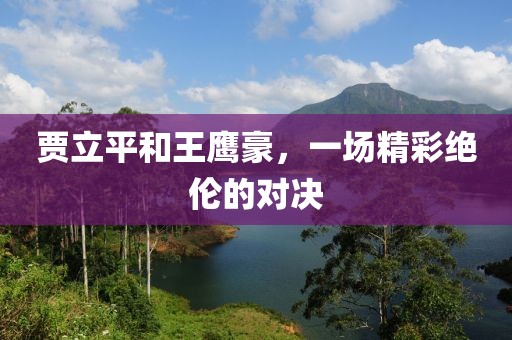 賈立平和王鷹豪，一場精彩絕倫的對決