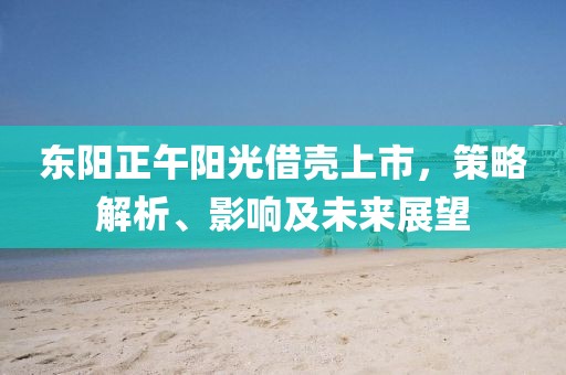 東陽正午陽光借殼上市，策略解析、影響及未來展望
