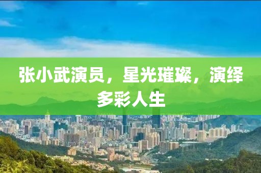 張小武演員，星光璀璨，演繹多彩人生