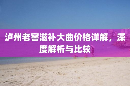 瀘州老窖滋補大曲價格詳解，深度解析與比較
