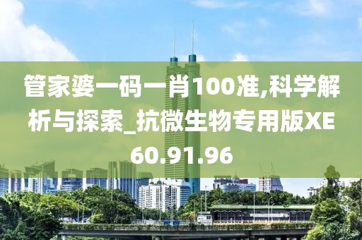 管家婆一碼一肖100準,科學解析與探索_抗微生物專用版XE60.91.96