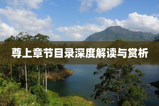 尊上章節(jié)目錄深度解讀與賞析