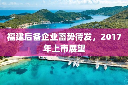 福建后備企業(yè)蓄勢(shì)待發(fā)，2017年上市展望