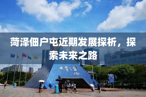 菏澤佃戶屯近期發(fā)展探析，探索未來之路