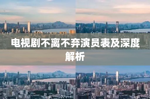 電視劇不離不棄演員表及深度解析