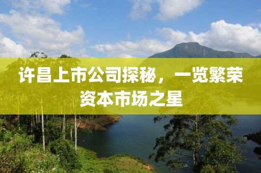 許昌上市公司探秘，一覽繁榮資本市場(chǎng)之星