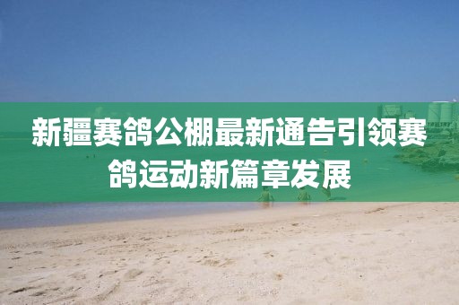 新疆賽鴿公棚最新通告引領(lǐng)賽鴿運(yùn)動(dòng)新篇章發(fā)展