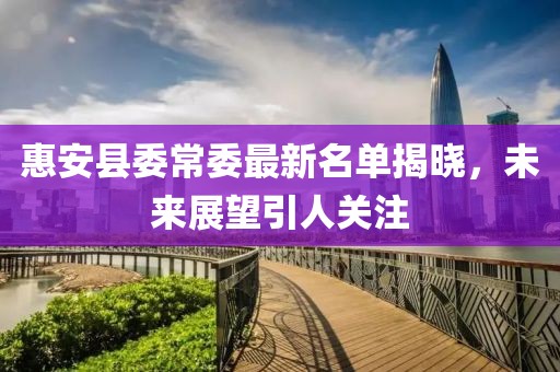 惠安縣委常委最新名單揭曉，未來展望引人關(guān)注