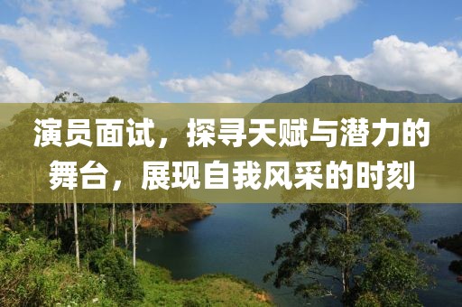 演員面試，探尋天賦與潛力的舞臺，展現(xiàn)自我風(fēng)采的時刻