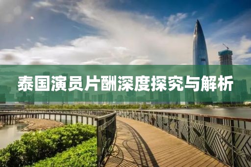 泰國演員片酬深度探究與解析
