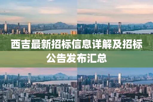 西吉最新招標(biāo)信息詳解及招標(biāo)公告發(fā)布匯總