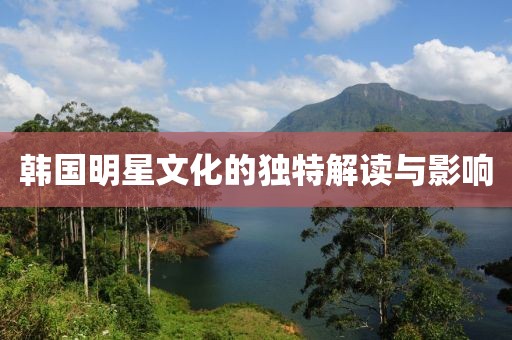 韓國(guó)明星文化的獨(dú)特解讀與影響