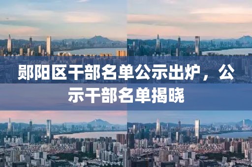 鄖陽區(qū)干部名單公示出爐，公示干部名單揭曉
