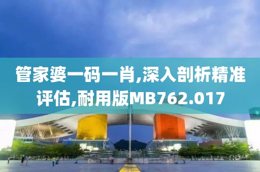 管家婆一碼一肖,深入剖析精準評估,耐用版MB762.017