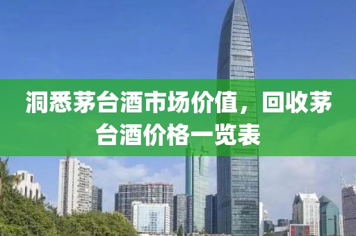 洞悉茅臺酒市場價值，回收茅臺酒價格一覽表