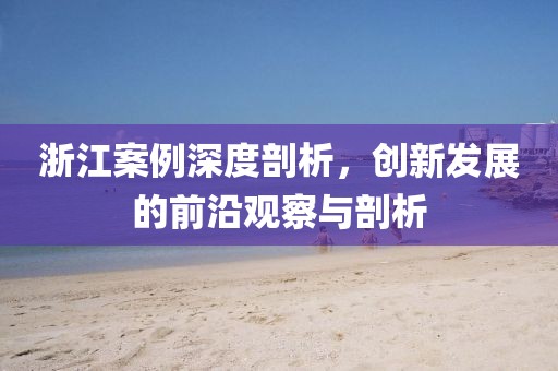 浙江案例深度剖析，創(chuàng)新發(fā)展的前沿觀察與剖析