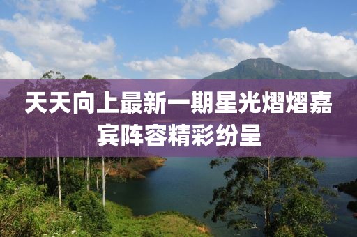 天天向上最新一期星光熠熠嘉賓陣容精彩紛呈