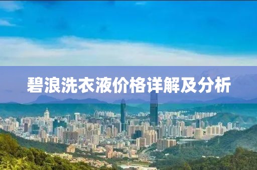 碧浪洗衣液價格詳解及分析