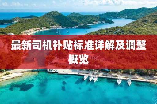 最新司機補貼標準詳解及調(diào)整概覽
