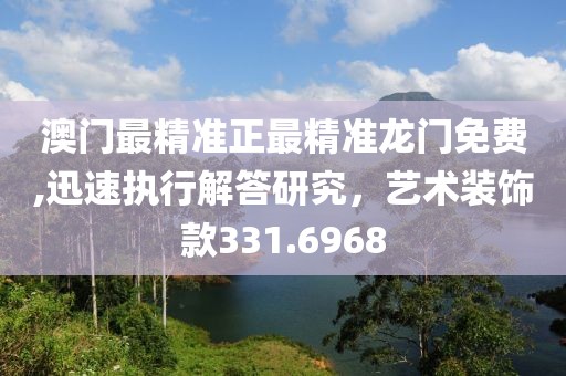 澳門最精準正最精準龍門免費,迅速執(zhí)行解答研究，藝術裝飾款331.6968