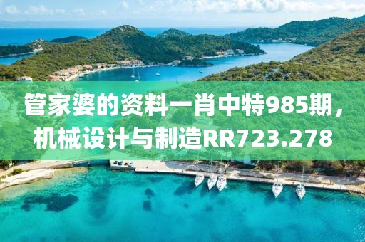 管家婆的資料一肖中特985期，機(jī)械設(shè)計(jì)與制造RR723.278