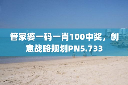 管家婆一碼一肖100中獎，創(chuàng)意戰(zhàn)略規(guī)劃PN5.733