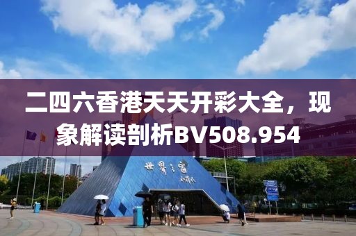 二四六香港天天開彩大全，現(xiàn)象解讀剖析BV508.954