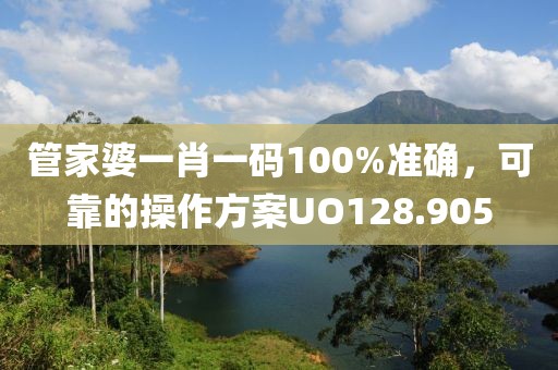管家婆一肖一碼100%準(zhǔn)確，可靠的操作方案UO128.905