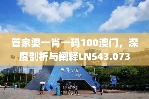 管家婆一肖一碼100澳門，深度剖析與闡釋LN543.073