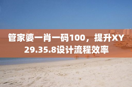 管家婆一肖一碼100，提升XY29.35.8設(shè)計(jì)流程效率