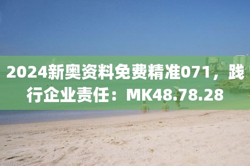 2024新奧資料免費(fèi)精準(zhǔn)071，踐行企業(yè)責(zé)任：MK48.78.28