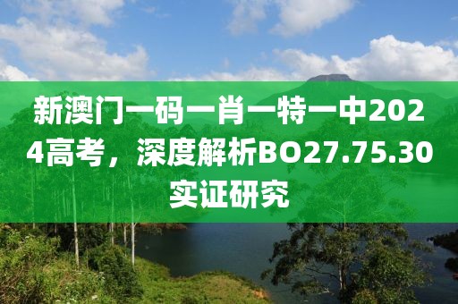 新澳門一碼一肖一特一中2024高考，深度解析BO27.75.30實(shí)證研究