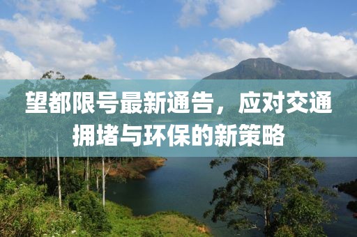 望都限號(hào)最新通告，應(yīng)對(duì)交通擁堵與環(huán)保的新策略